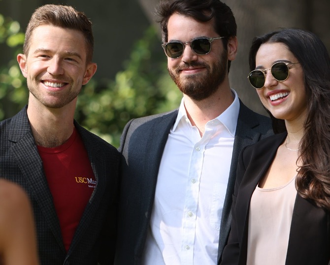 Three USC Marshall Full-Time MBA students.